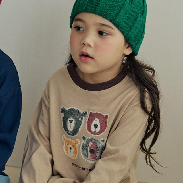 Orange Mom - Korean Children Fashion - #childrensboutique - Bear Face Tee - 8
