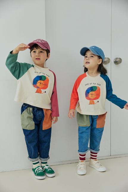 Orange Mom - Korean Children Fashion - #designkidswear - Rainbow Lion Tee - 4