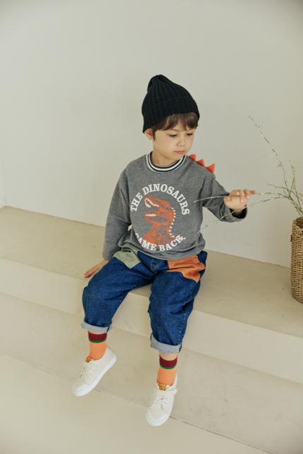 Orange Mom - Korean Children Fashion - #fashionkids - Horn Dino Tee - 11