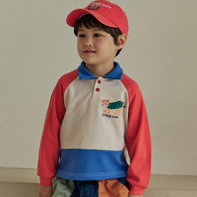 Orange Mom - Korean Children Fashion - #fashionkids - Collar Cat Tee