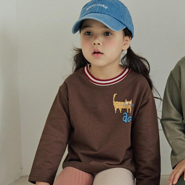 Orange Mom - Korean Children Fashion - #kidsshorts - Cat Tee - 7