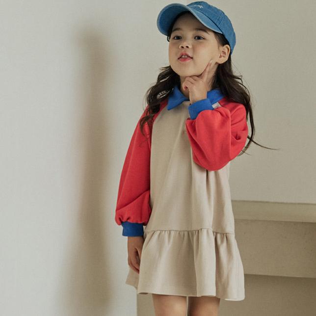 Orange Mom - Korean Children Fashion - #kidsshorts - Collar Cat One-piece