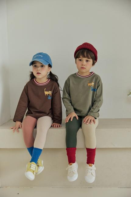 Orange Mom - Korean Children Fashion - #kidsshorts - Color Block Leggings - 4