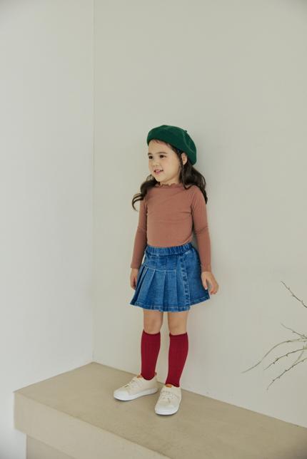 Orange Mom - Korean Children Fashion - #kidsstore - Intarock Ribbed Tee