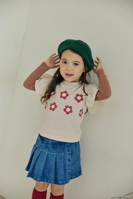 Orange Mom - Korean Children Fashion - #littlefashionista - Flower Vest
