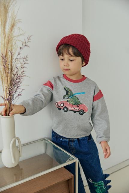 Orange Mom - Korean Children Fashion - #littlefashionista - Car Dino Tee