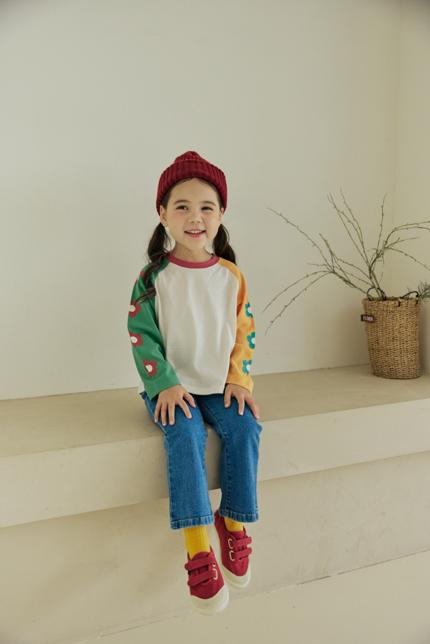 Orange Mom - Korean Children Fashion - #littlefashionista - Floral Sleeve Tee - 3