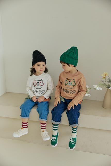 Orange Mom - Korean Children Fashion - #magicofchildhood - Dot Glasses Bear Tee - 5