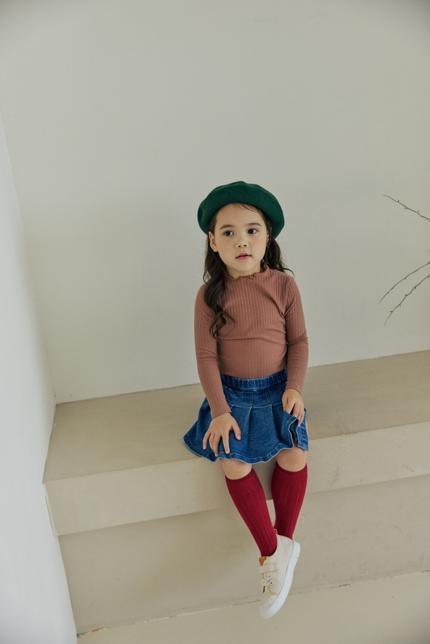 Orange Mom - Korean Children Fashion - #magicofchildhood - Intarock Ribbed Tee - 5