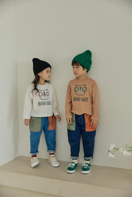 Orange Mom - Korean Children Fashion - #minifashionista - Dot Glasses Bear Tee - 6