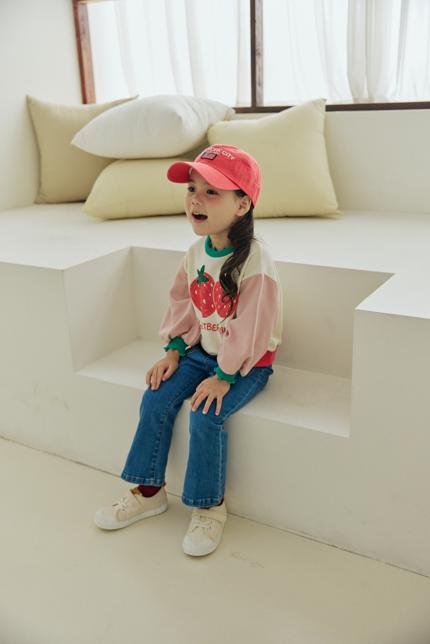 Orange Mom - Korean Children Fashion - #prettylittlegirls - Strawberry Color Block Tee - 5