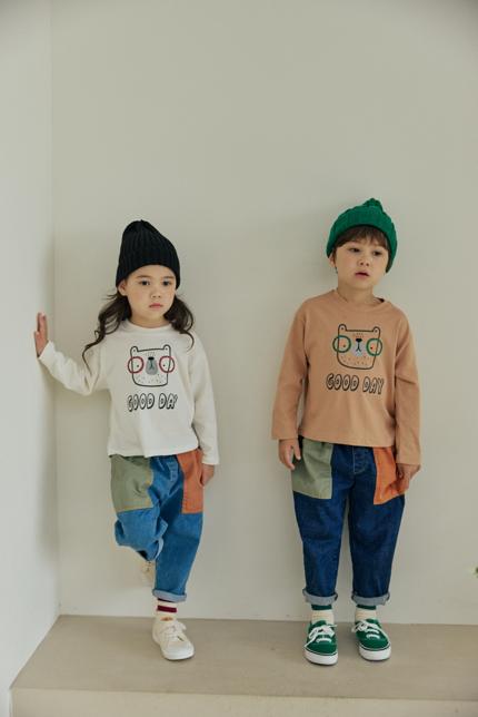 Orange Mom - Korean Children Fashion - #prettylittlegirls - Dot Glasses Bear Tee - 7