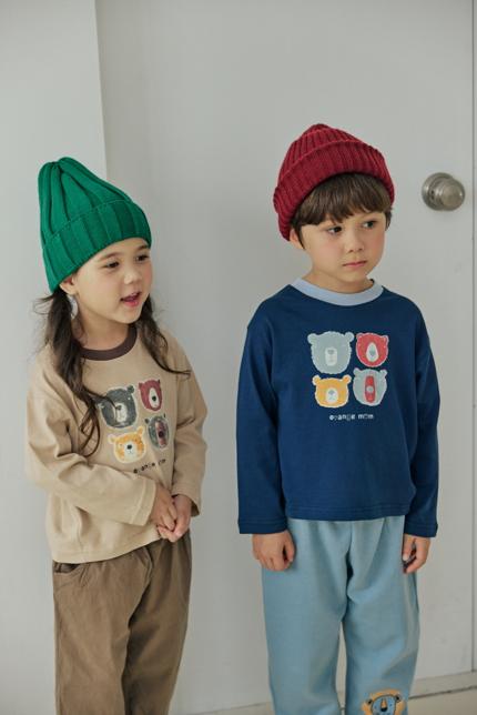 Orange Mom - Korean Children Fashion - #stylishchildhood - Bear Face Tee - 6