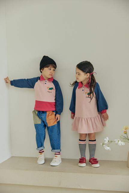 Orange Mom - Korean Children Fashion - #stylishchildhood - Collar Cat One-piece - 11