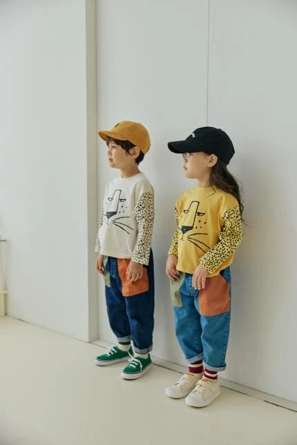 Orange Mom - Korean Children Fashion - #todddlerfashion - Cheetah Raglan Tee - 5