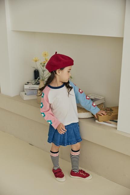 Orange Mom - Korean Children Fashion - #todddlerfashion - Floral Sleeve Tee - 7