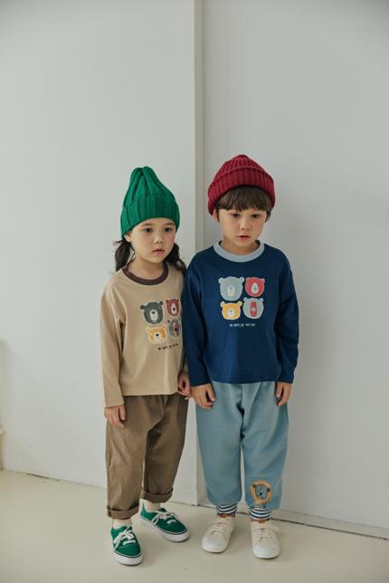Orange Mom - Korean Children Fashion - #toddlerclothing - Bear Face Tee - 5