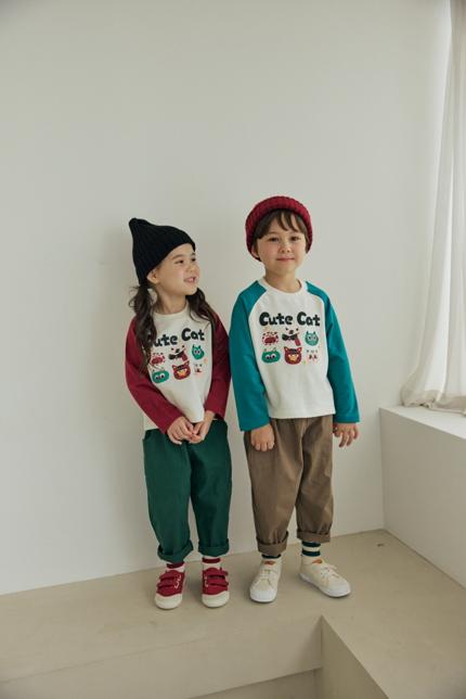 Orange Mom - Korean Children Fashion - #todddlerfashion - Cute Cat Tee - 4