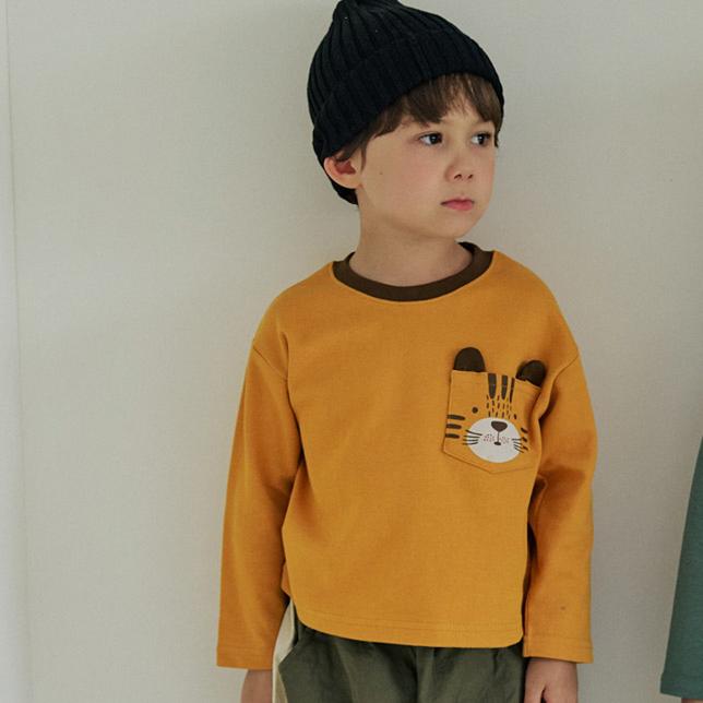 Orange Mom - Korean Children Fashion - #toddlerclothing - 3D Tiger Tee