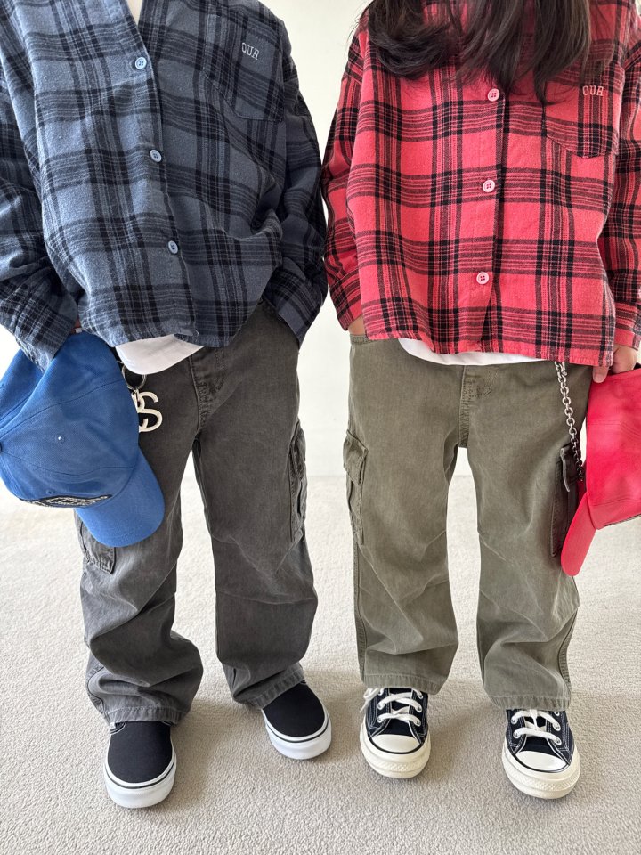 Our - Korean Children Fashion - #designkidswear - Dyeed Checked Shirt - 10