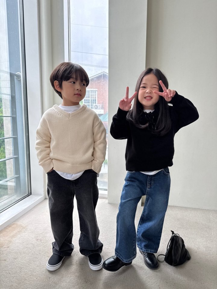 Our - Korean Children Fashion - #designkidswear - Low-Wide Denim Pants - 4