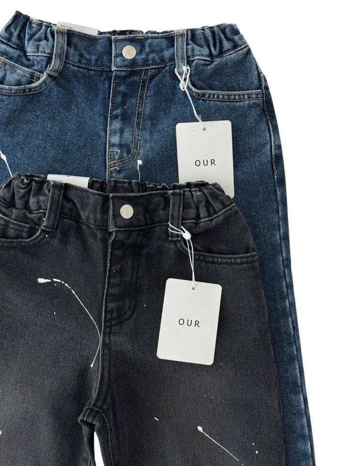 Our - Korean Children Fashion - #discoveringself - Repainted Denim Pants - 4