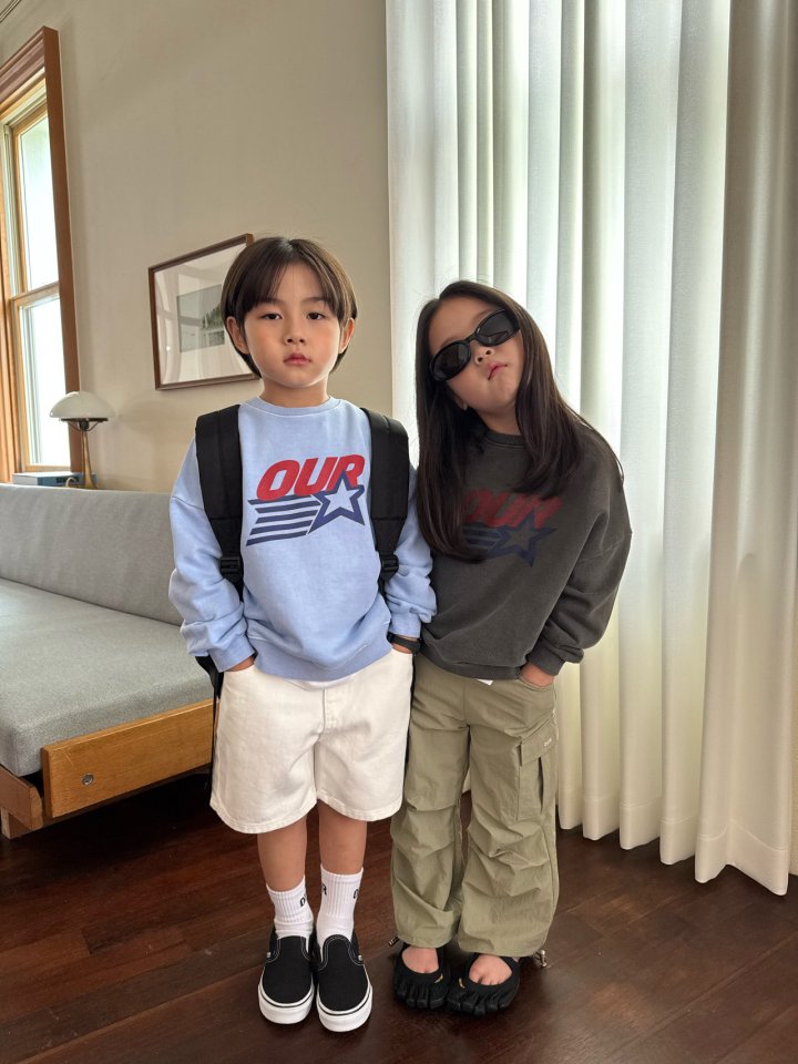 Our - Korean Children Fashion - #kidsshorts - Star Dye Sweatshirt - 7