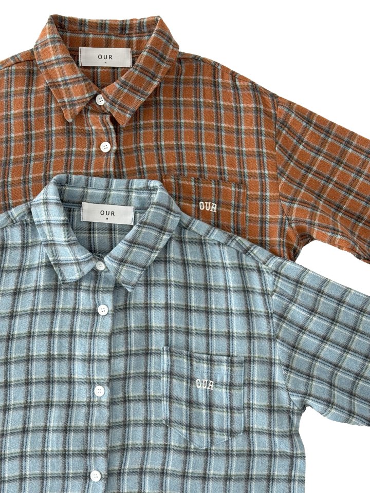 Our - Korean Children Fashion - #kidsshorts - Autumn Checked Shirt - 3