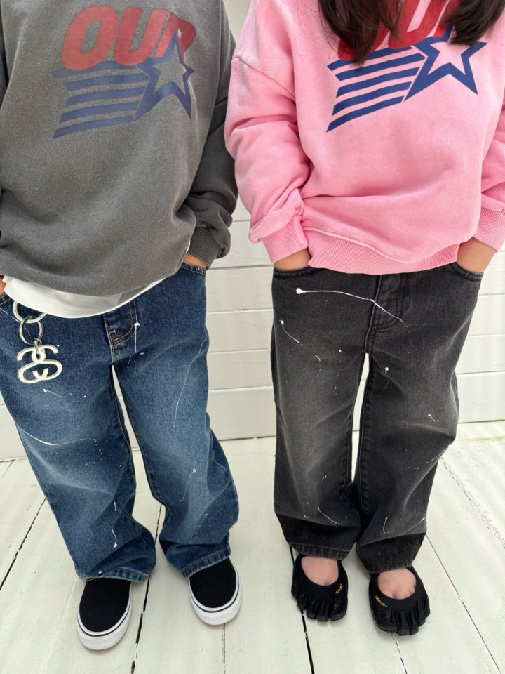 Our - Korean Children Fashion - #kidsstore - Repainted Denim Pants - 6