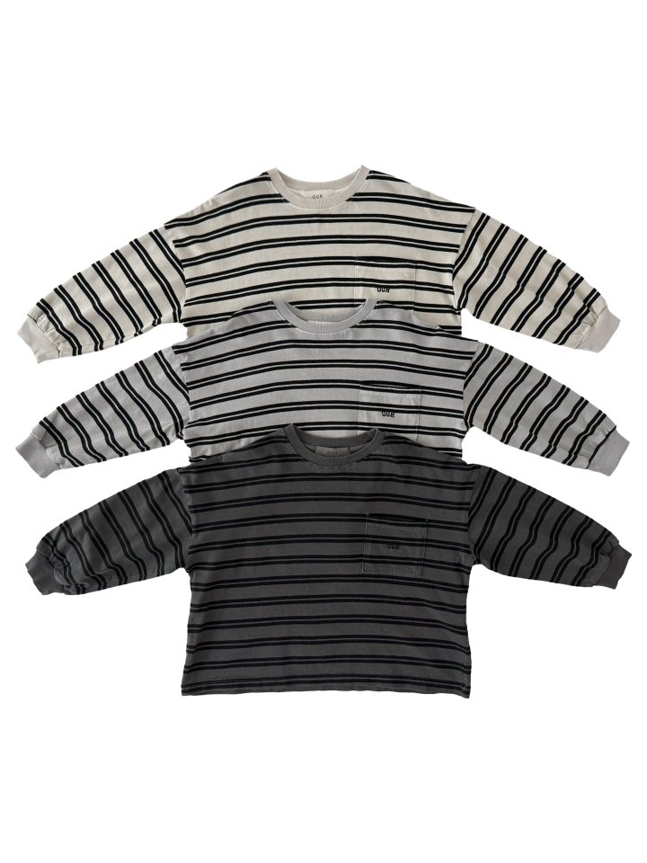 Our - Korean Children Fashion - #kidsstore - Pigmented Stripe Tee