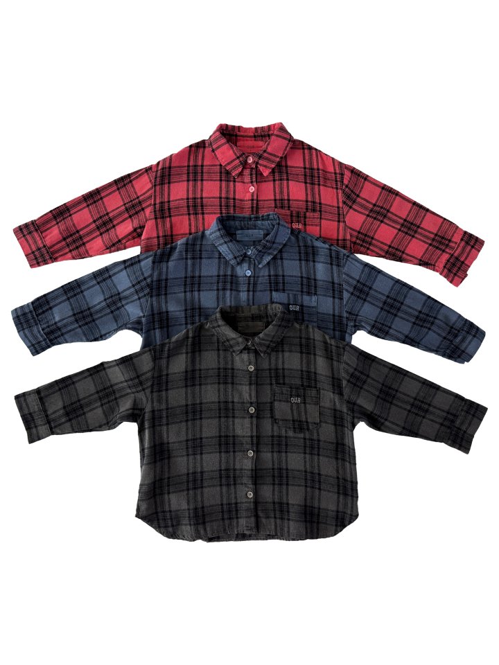 Our - Korean Children Fashion - #littlefashionista - Dyeed Checked Shirt