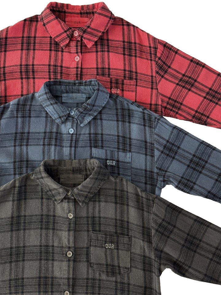 Our - Korean Children Fashion - #minifashionista - Dyeed Checked Shirt - 3