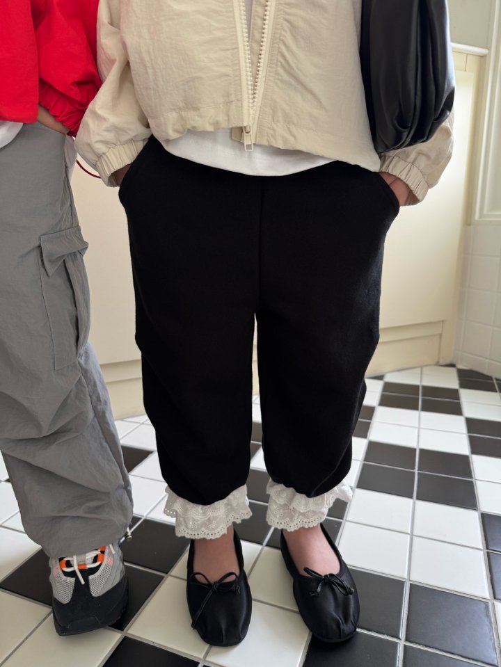 Our - Korean Children Fashion - #minifashionista - Lace Jogger Pants - 5