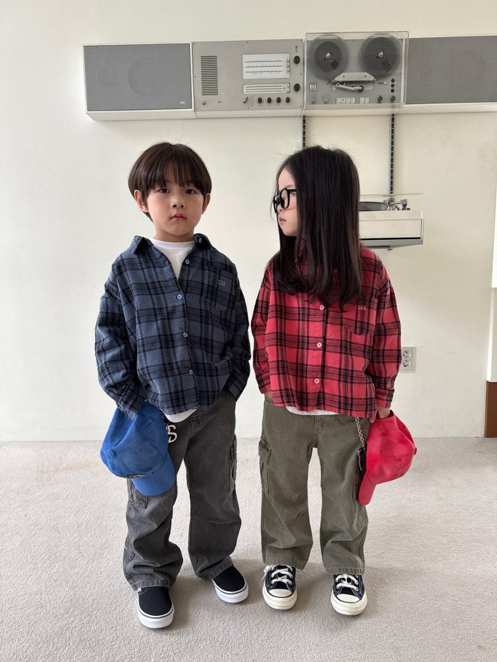 Our - Korean Children Fashion - #minifashionista - Dyeed Checked Shirt - 4