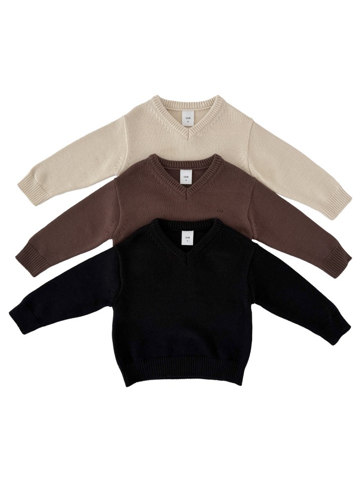 Our - Korean Children Fashion - #todddlerfashion - Oliver V-Neck Knit