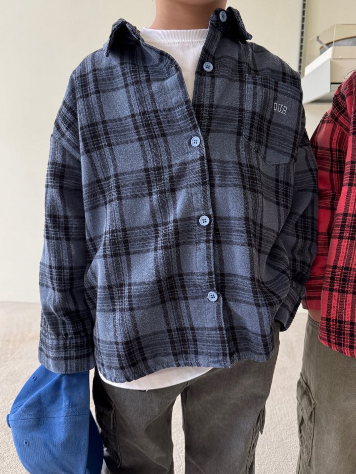 Our - Korean Children Fashion - #toddlerclothing - Dyeed Checked Shirt - 6