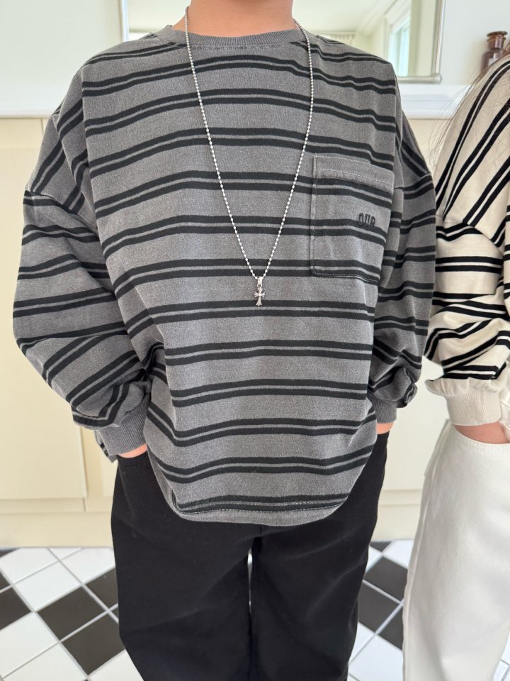 Our - Korean Children Fashion - #toddlerclothing - Pigmented Stripe Tee - 9