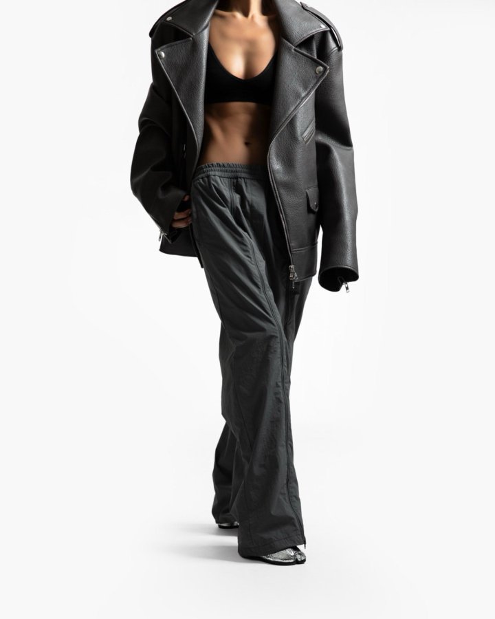 Paper Moon - Korean Women Fashion - #womensfashion - Front Zipped Open Banding Nylon Trouser - 4
