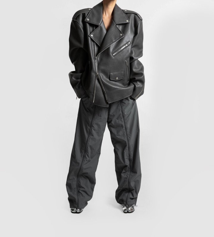 Paper Moon - Korean Women Fashion - #momslook - Front Zipped Open Banding Nylon Trouser - 5