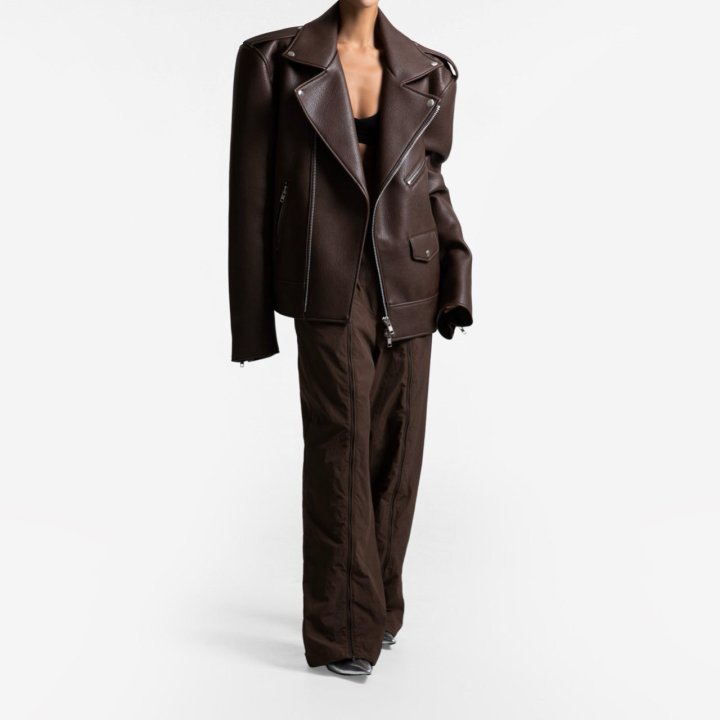 Paper Moon - Korean Women Fashion - #momslook - Front Zipped Open Banding Nylon Trouser - 2