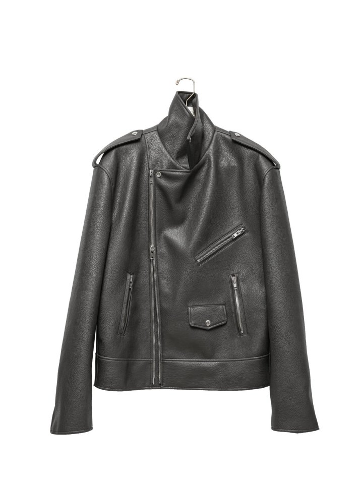 Paper Moon - Korean Women Fashion - #restrostyle - Oversized Chunky Zipped Vegan Biker Jacket - 10