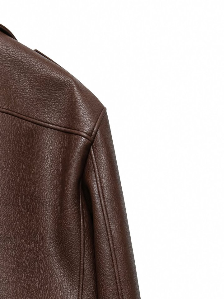 Paper Moon - Korean Women Fashion - #romanticstyle - Oversized Chunky Zipped Vegan Biker Jacket - 8