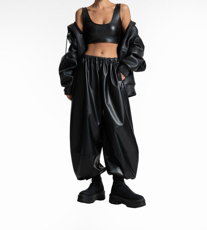 Paper Moon - Korean Women Fashion - #vintageinspired - Vegan Volume Jogger Pants - 3