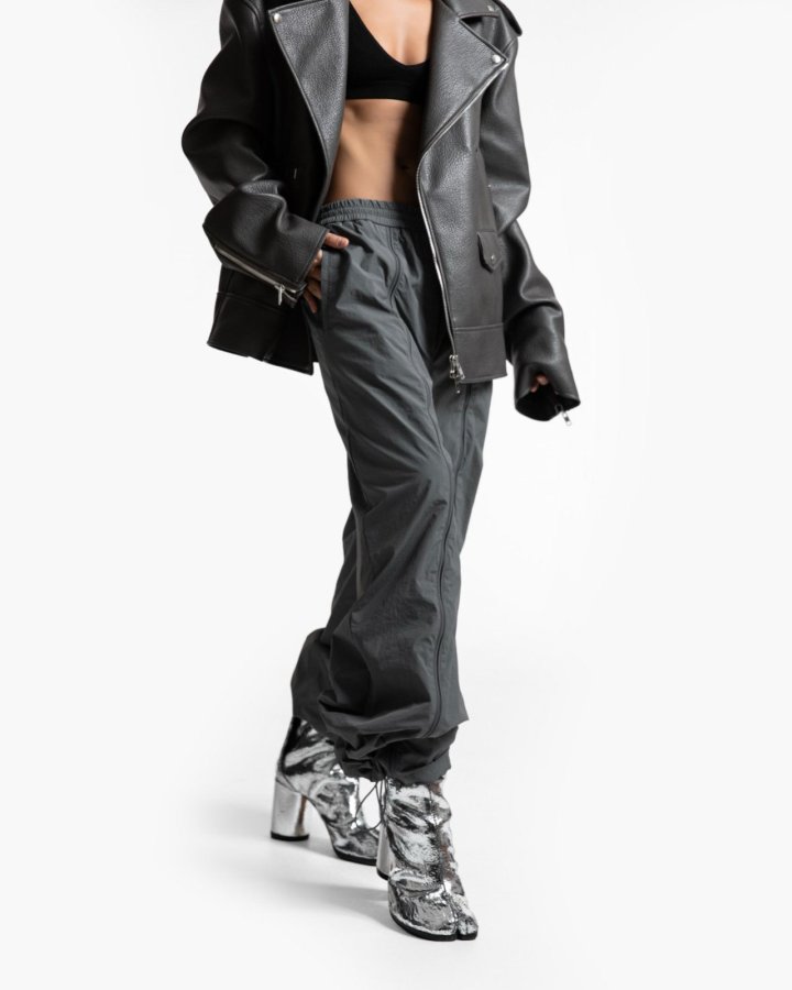 Paper Moon - Korean Women Fashion - #vintagekidsstyle - Front Zipped Open Banding Nylon Trouser - 9