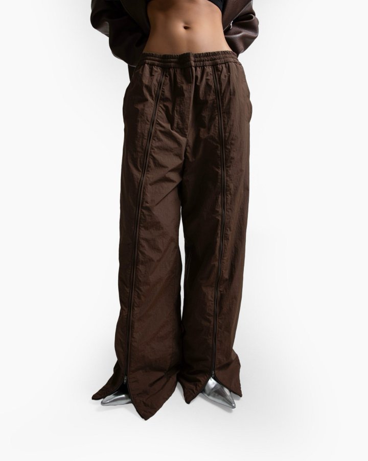 Paper Moon - Korean Women Fashion - #vintagekidsstyle - Front Zipped Open Banding Nylon Trouser - 6
