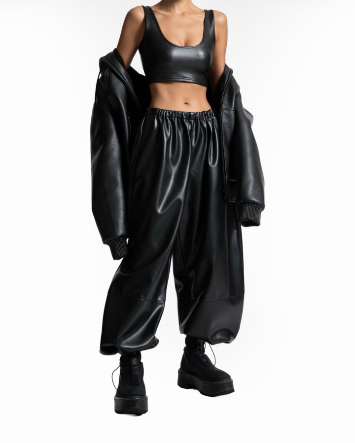 Paper Moon - Korean Women Fashion - #vintageinspired - Vegan Volume Jogger Pants - 4
