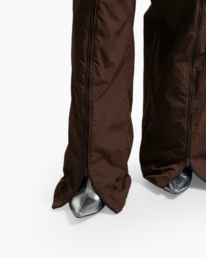 Paper Moon - Korean Women Fashion - #momslook - Front Zipped Open Banding Nylon Trouser - 4