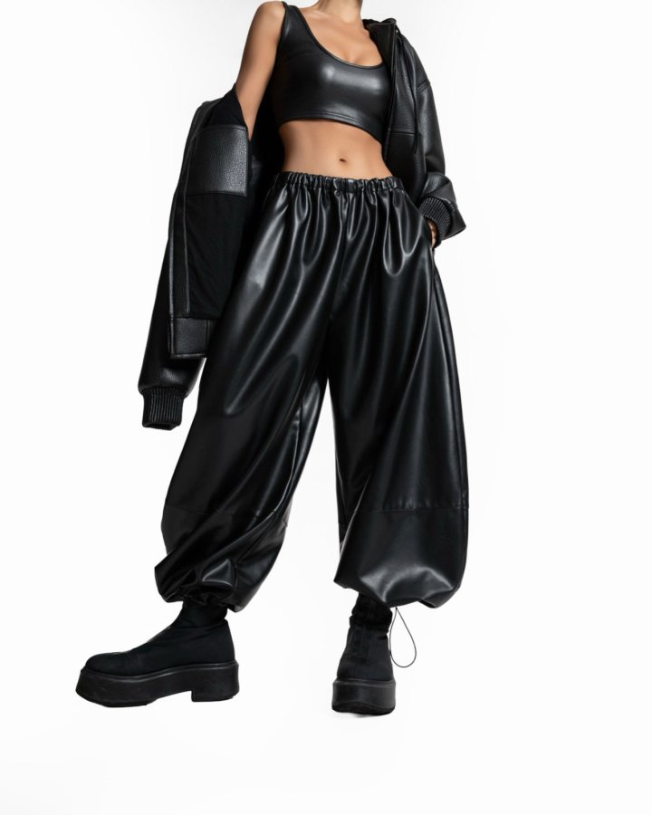 Paper Moon - Korean Women Fashion - #womensfashion - Vegan Volume Jogger Pants - 2