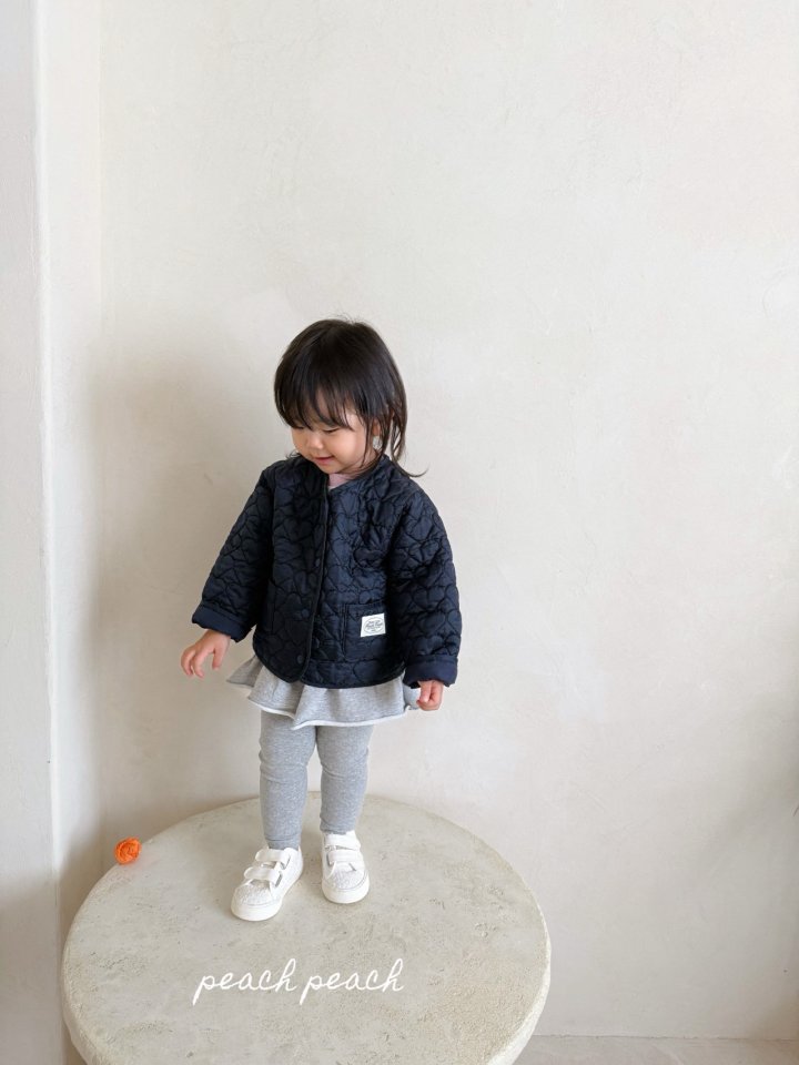 Peach Peach - Korean Children Fashion - #childrensboutique - Heart Quilted Jacket - 10