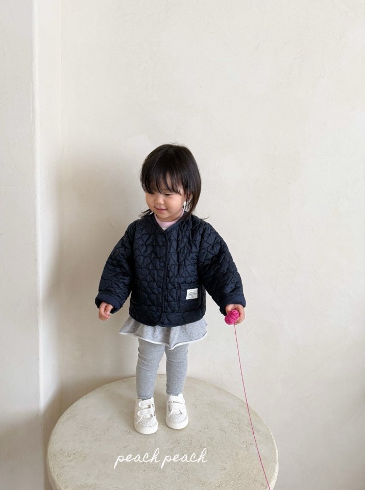 Peach Peach - Korean Children Fashion - #designkidswear - Heart Quilted Jacket - 11